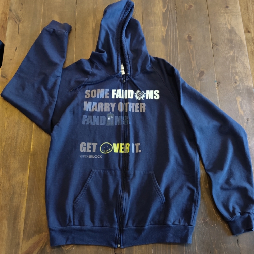 Superwholock Fandom Navy Hoodie
